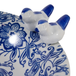 Mangiatoia e vasca per uccelli in ceramica con design floreale per uso esterno in giardino - Product Image 6