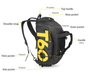 T60 <b>Women</b> Sports Gym Bag Men Fitness Waterproof Outdoor Separate Space for Shoes Pouch Rucksack Travel Gym <b>Backpack</b> - Product Image 1