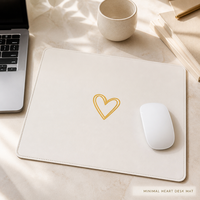 Alfombrilla de Ratón Pequeña Personalizada con Diseño Minimalista de Corazón, Superficie Lisa para Oficina, Portátil, Estudio, Proveedor Mayorista OEM
