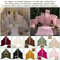 Arche de décoration en métal blanc ondulé pour accessoires de mariage, drapé, auvent, chuppah, mandap, toile de fond, rideau pour cérémonie de remise de diplôme