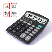 Calculatrice de bureau Foska en promotion avec 12 chiffres pour le bureau et les étudiants, alimentation solaire + piles AAA