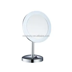 Led Verlichte Muur Mount Rechthoekige Make-Up Spiegel, 8.5 Inch 3x Vergroting Enkelzijdig, Chromen Afwerking 1801d