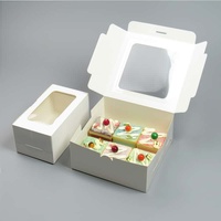 Boîte à pâtisserie en papier kraft de qualité supérieure avec fenêtre, personnalisable à faible MOQ, pour biscuits, gâteaux et desserts, emballage cadeau