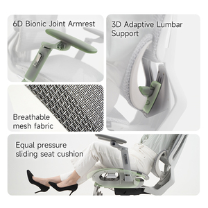 Chaise ergonomique en maille à fonctions complètes avec 160 °   Fauteuil inclinable, repose-pieds, chaise de bureau ergonomique avec vérin à gaz de classe 4 - Product Image 5