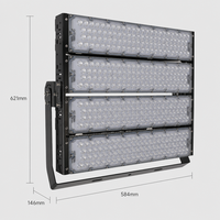 Projecteurs LED sportifs robustes 800W 1000W anti-vibration CCT 6500K 220-240V 90-277V pour terrain de basketball