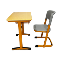 Ensemble de bureau et chaise d'écolier individuel en métal, moderne, durable et réglable, pour salle de classe