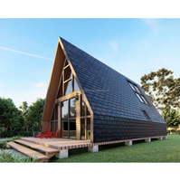 Structure de maison modulaire en acier portable et détachable pour hôtel de villégiature, structure de cadre mobile, maison préfabriquée à 2 étages, cabane triangulaire