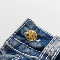 Kancing Rivet Logam Kuningan Berkualitas Tinggi 17mm untuk Jeans, Pengganti Kancing Logo, Model Shank, Dekorasi Pakaian