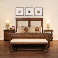 Mobilier américain de chambre à coucher de luxe Ensemble de chambre à coucher Lit King Size Hôtel Villa peut être personnalisé meubles vente directe en usine