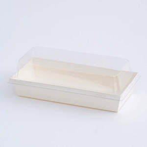 กล่องกระดาษใส่ขนมเค้ก กระดาษสีขาวและสีน้ำตาลอ่อน ฝาใส ขายดี - Product Image 2