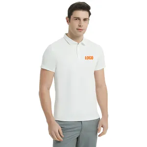 High end 230gsm double side cotton POLO shirt men short sleeved T-shirt solid color business casual golf shirts