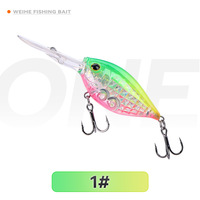 Le Brave Outdoor Long Tongue Small Fat 5cm 10g 8 #   Leurre vibrant flottant à trois hameçons pour la pêche au bar et au poisson-chat