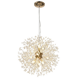Lámpara colgante redonda de cristal para decoración del hogar, luz dorada <span class=keywords><strong>G9</strong></span> G5.3 de 110v/220v, para restaurante, diente de león moderno para hotel - Product Image 1