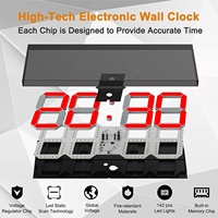 Jhering jam dinding elektronik GPS, 4 digit waktu otomatis LED jaringan WiFi hiburan Stopwatch Alarm hitung mundur suhu