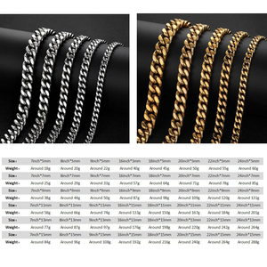 Chaîne en acier inoxydable de 9mm Collier à chaîne cubaine polie à quatre côtés Collier hip-hop pour hommes Collier en acier inoxydable en or 18 carats - Product Image 6