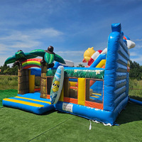 Vente en gros de châteaux gonflables commerciaux, combinés avec toboggan aquatique blanc, mini châteaux gonflables pour enfants, pour la location événementielle