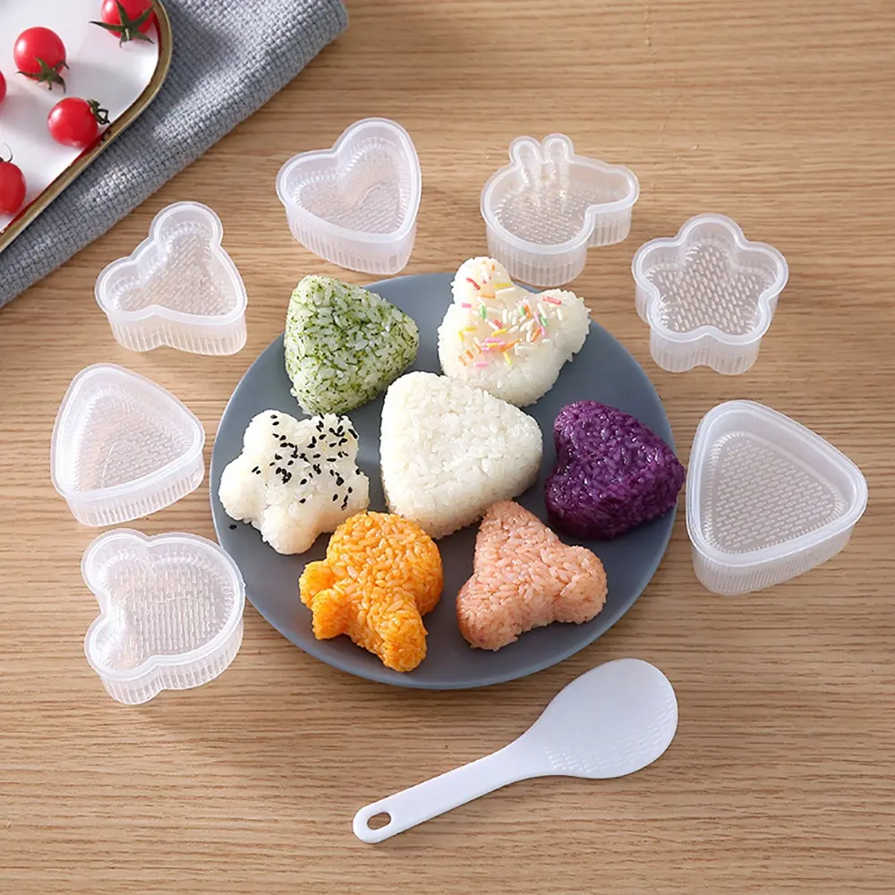 Stampo per palline di riso stampi per Sushi a forma di cartone animato fai da te per bambini Bento Onigiri Press Maker Set di stampi utensili da cucina