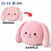 OEM ODM Klantlogo Pluche Konijn Kussen PP Katoen Zacht Gevuld Kawaii Kinder Verjaardag Feest Souvenir Stress Verlichtend Speelgoed