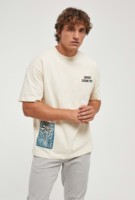 T-shirt unisexe en soie/coton décontracté à manches courtes, motif palmier, col rond, respirant, doux, couleur beige, Imperio Shop