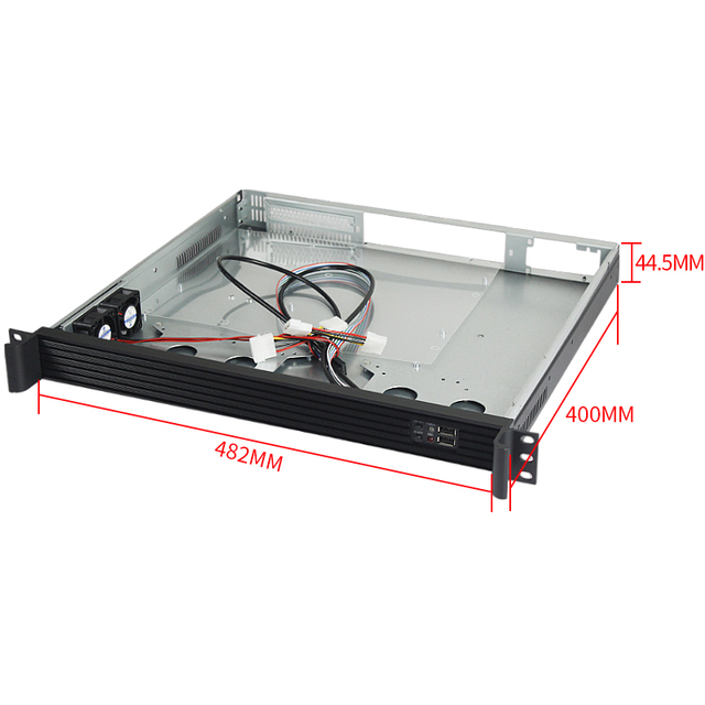 Customizable 1U Aluminum Industrial Control Chassis 19inch Rack-Mount Panel 390 Depth Supports ATX Motherboard Flex Power Server