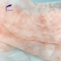 Vente en gros 100% polyester dégradé organza tissu écologique confortable transparent motif imprimé pour jupes chemises rideaux sacs
