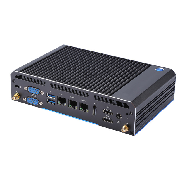 Industrial Box PC Celeron J6412 Quad-core 3*LAN 4*COM 3* Triple Display Win10/11 Linux Embedded PC for Digital Signage