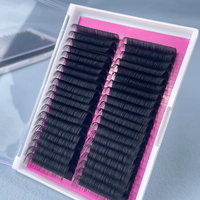 Extensions de cils en cachemire noir mat Private Label Volume Lash Extensions Supplies Velvet Dark Matte Lash Extensions