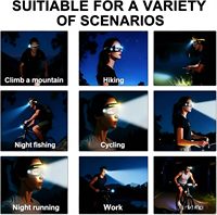 Kacamata LED Cerdas Lampu Depan Isi Ulang Sensor Gerak Kontrol Sentuh 5 Mode USB Berlampu untuk Lari Berkemah Memancing Bersepeda