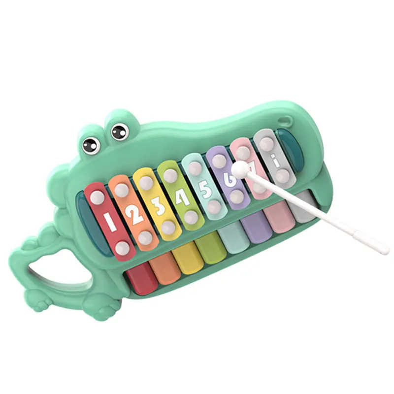 Most popular Musical Instrument Toys Children Multifunctional Puzzle Crocodile Knocking piano xylophone toys with Light Music