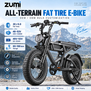 ZUMI Vélo à Suspension Intégrale avec Cadre en Aluminium 7 Vitesses, Pneus Gras 20x5, Moteur à Roue Arrière, Batterie au Lithium G01 G01 - Product Image 4