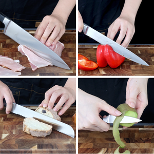 Cuchillo de Chef de Acero Inoxidable Moderno y Ecológico, con Revestimiento Antiadherente, Juego de Cuchillos Ambidiestros con Bloque de Acero Inoxidable, Gran Venta - Product Image 6