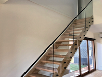 Rampe de balcon en verre moderne en acier inoxydable, montage mural pour appartement, centre commercial, porche, rampes d'escalier, résistant à la rouille, 3 ans