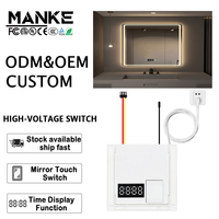 Interruptor Táctil con Sensor de Luz para Espejo, LED Inteligente de Alta Sensibilidad de 12W, con Pantalla de Hora y Temperatura, 110V 220V, Inductivo