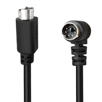 Câble d'alimentation coaxial Mini DIN 6 broches mâle-mâle PS2 S-Video à angle de 90 degrés (haut, bas, gauche, droite) avec gaine en PVC