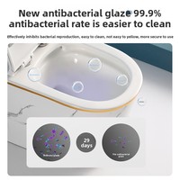Cuvette de toilette en céramique allongée monobloc à motif de marbre moderne avec siège à fermeture douce en S pour salle de bain domestique