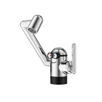 Robinet de lavabo en laiton chromé, mitigeur eau chaude et froide, anti-éclaboussures, économie d'eau, pliable, durable, robinets de salle de bain