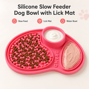 Custom Silicone Slow <b>Feeder</b> Dog Bowl with Lick Mat Non Slip Anti Choking Pet Feeding Bowl for Dogs <b>Cats</b> - Product Image 4