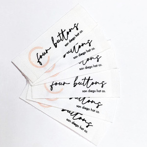 Woven Brand <strong>Name</strong> Clothes Labels Cotton Hat <strong>Tag</strong> - Product Image 3