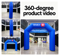 Arco Inflable Publicitario Personalizado con Pancarta de Tela Oxford, Arco Inflable para Línea de Meta, Arco Inflable Personalizado