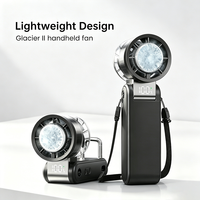 Nouveau ventilateur portable réglable, mini turbo, rechargeable, affichage numérique, cinq vitesses de vent, métal