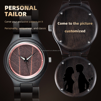 Montre-bracelet de luxe en bois pour femmes avec logo personnalisé et montre à quartz élégante au design avec cadran feuille pour femmes
