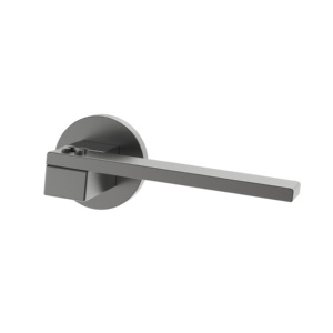 <span class=keywords><strong>Maniglia</strong></span> per <span class=keywords><strong>porta</strong></span> ISILINE in nichel nero spazzolato con base a blocco e rozetta rotonda per camera da letto dei bambini - Product Image 1
