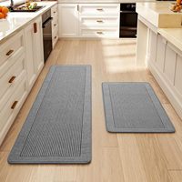 Tapis de cuisine antidérapants et absorbants, style géométrique rayé simple, ensembles 40x60cm + 40x120cm, lavables, pour la cuisine (vente en gros)