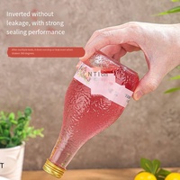 Vente en gros 100ml 200ml 250ml 350ml 500ml écorce d'orange gaufrage bouteille ronde en verre de jus de fruits vin liqueur avec bouchons en aluminium