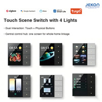 Interruptor de Escenas Táctil Inteligente Tuya con Botones Físicos, Control Central para Luces, Cortinas y Escenas