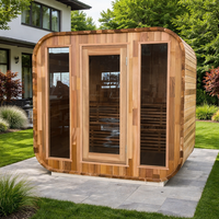 Outdoor Holz-Saunakabine aus Western Red Cedar, Gartensauna nach Maß, Infrarot-Saunaraum für den Hinterhof