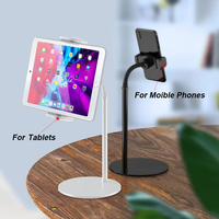 Support de téléphone portable pliable et flexible en ABS, étanche, magnétique, réglable en hauteur, argenté et noir, anti-corrosion, pour bureau