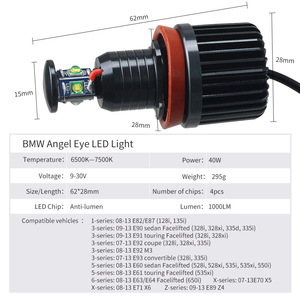 Adatto per <span class=keywords><strong>BMW</strong></span> Angel Eyes, Luce LED H8 40W CREE, Illuminazione Auto 6000K, E91 E92 E93 <span class=keywords><strong>BMW</strong></span> Angel <span class=keywords><strong>Eye</strong></span> - Product Image 6