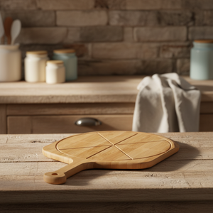 Tabla de Cortar de Bambú y Cerámica Desechable de 16 Pulgadas, Ligera y Lisa, con 8 Ranuras para Cortar Pizza - Product Image 5