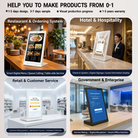 Pantalla Táctil de 10.1 Pulgadas en Forma de L, Señalización Digital de Escritorio, Kiosco con Pantalla Android para Publicidad en Restaurantes y Hoteles